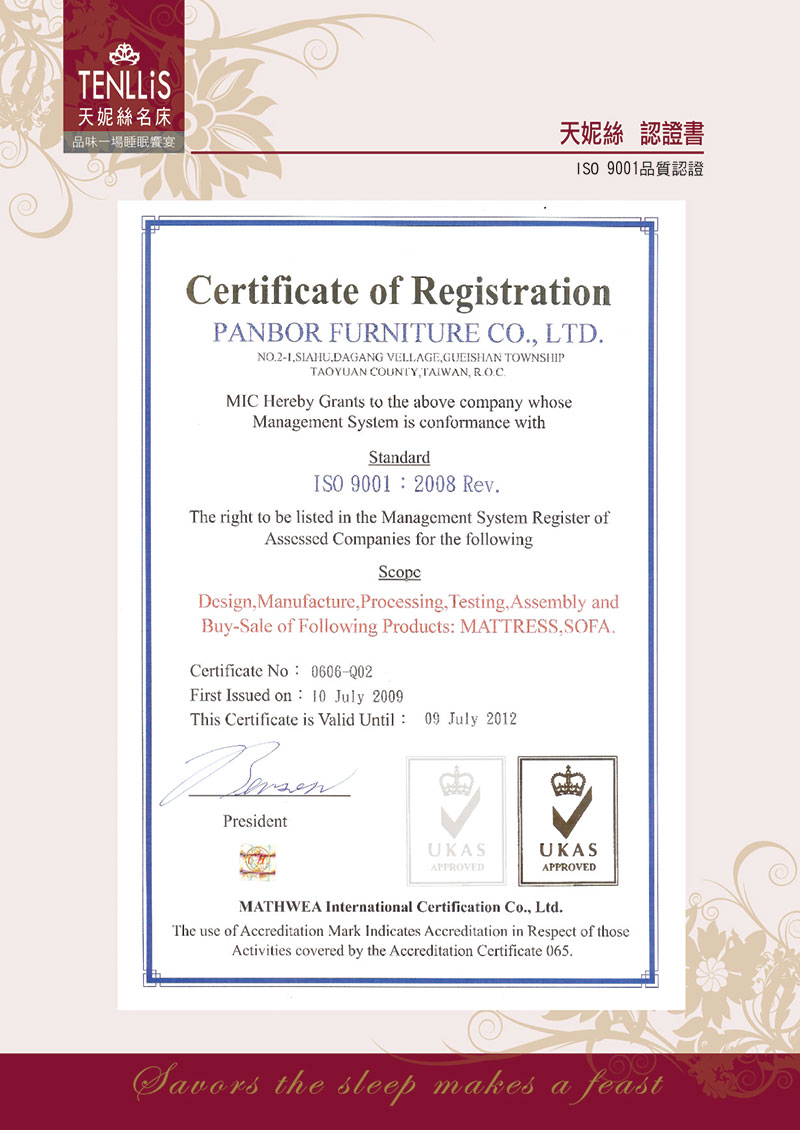 ISO 9001品質認證 專利技術